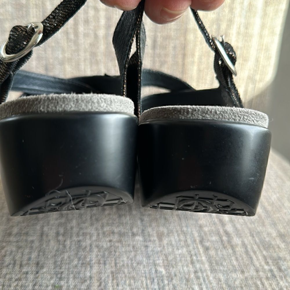 Dansko Dani Coffee Swirl Black/Bronze Subtle Shimmer Open Toe Sandal Size 37 - Picture 4 of 12